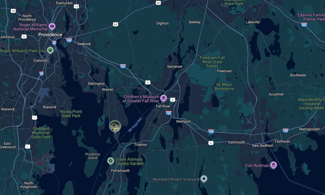Map Off Fall River Massachusetts